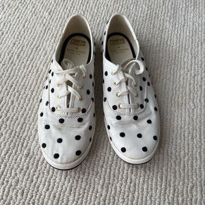 Kate Spade polka dot Keds black/white/gold sz 8